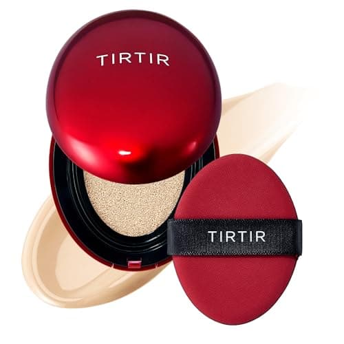 Image of TIRTIR Mask Fit Red Cushion Foundation | Full coverage, Weightless, Skin fit, Satin Glow Finish, Korean Makeup, beauty, Tattoo cover up, Buildable (#17W French Vanilla, 18g)