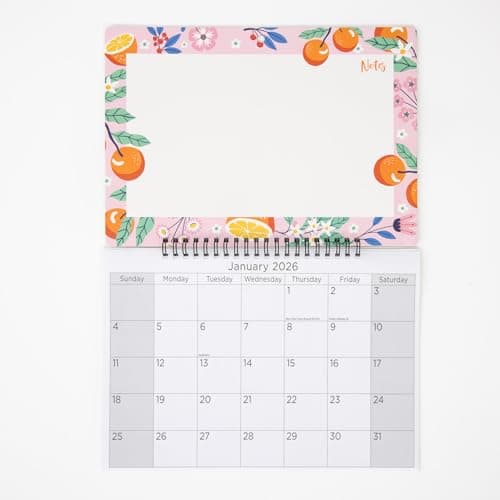 Image of evelay 2026 Memo Board Wall Calendar Month to View Family Organiser Planner with Whiteboard & Write On Wipe Off Pen Included (Oranges)