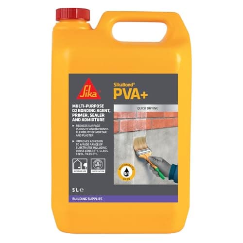 Image of Sika SikaBond PVA+, General Purpose Adhesive, Primer and Sealer – Easy to Use – British Standards Approved – 5 Litre