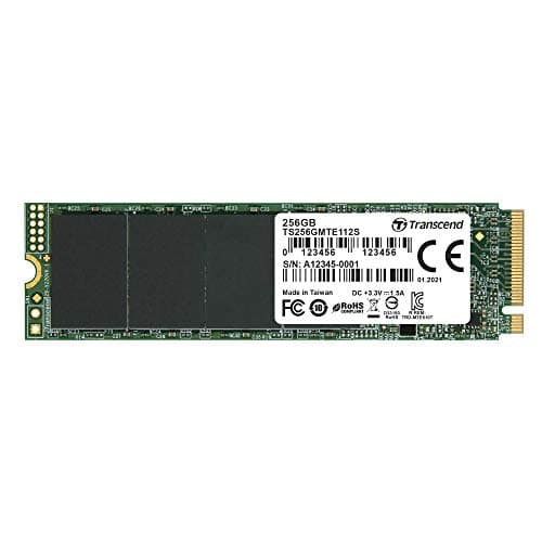 Image of Transcend MTE112S 256GB NVMe PCIe Gen3 x4 SSD, Read/Write up to 2,500/1,700 mb/s with 3D Nand Flash TS256GMTE112S