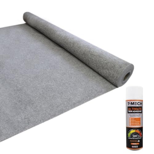 Image of Camper Van Lining Carpet Dark Grey 4 Way Super Stretch 2m Wide 5.5m Long 11m2 with 5 Cans of Glue Coverage Car Motorhome Vehicle Interior Campervan Conversion Kit Polypropylene Fits any Make or Model