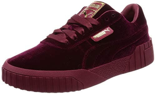 Image of PUMA Cali Lace Up Red Velvet Womens Trainers 369887 01