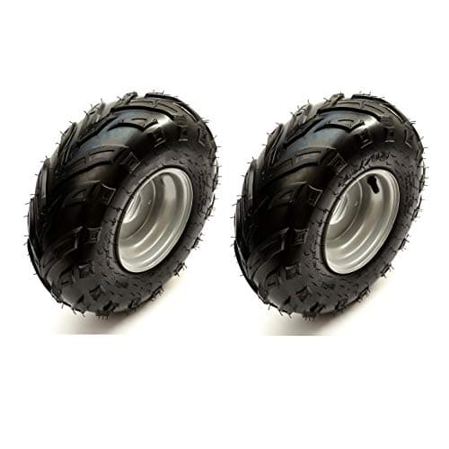 Image of Set of 2 x Wheels & Tyre 145x70-6 Front/Rear Knobbly Tread Left & Right Quad Bike ATV