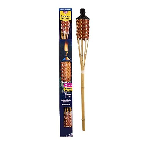 Image of Zero In Bamboo Tiki Torch, Decorative, Natural, For Gardens, Borders and Patio Areas