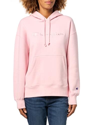 Image of Champion Women's Hoodie, Fleece, Comfortable Hoodie Sweatshirt for Women (Plus, Rose Shadow - Tonal Script Logo, S