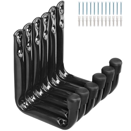 Image of Garage Hooks, 6 Pcs Utility Hooks for Hanging Heavy Duty Items, Chair Storage Hooks, Wall Mounted Garage Hanger Brackets Hooks for Ladder, Bike, Hose, Garden Tool (8.9cm, Pack of 6)