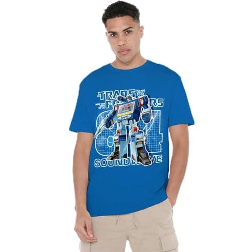 Image of Transformers Generations Retro Decepticon Soundwave 1984 Unisex T Shirt, Royal, X-Large