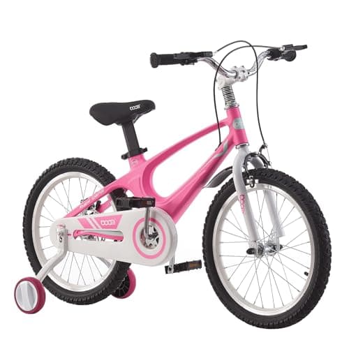 Image of BSTSEL Children's Bicycle 14" 16" 18" Blue & Pink Kids Bike Boys&Girls Children Bicycle With Silent Stabilizers And Double Brakes Children Bike Gift (Pink, 14 Inch)
