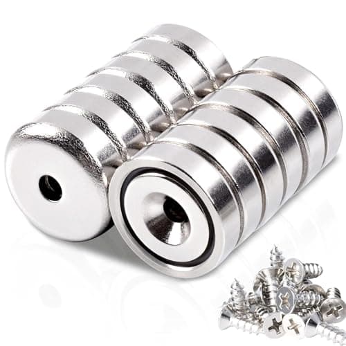 Image of 12Pcs Super Strong Neodymium Magnet Heavy Duty, Ring Rare Earth Magnets with Holes,Round Base Cup Countersunk Magnets for Craft Kitchen Wood DIY Holding Tools Hanging (16x5 Hole 3.5mm)