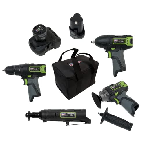 Image of Sealey 4 x 10.8V SV10.8 Series Cordless Combo Kit - 2 Batteries CP108VCOMBO1