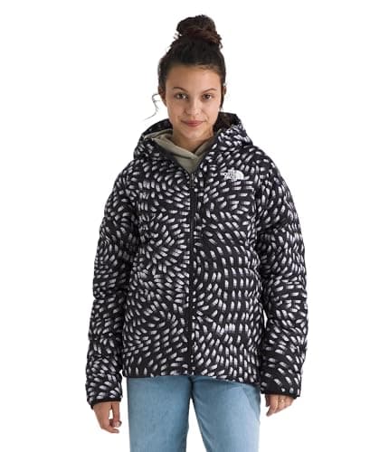 Image of The North Face Girl's Reversible Perrito Hooded Jacket, Tnf Black Vector Field, 7-8 Years