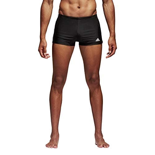 Image of Adidas Men Essence Core 3-Stripes Swim Boxer - Black/White, Size 4