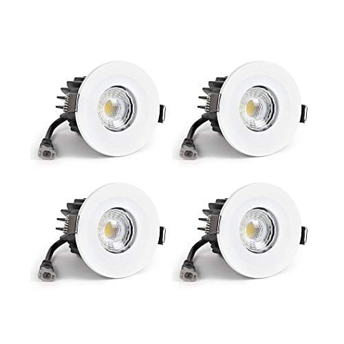 Image of 4 Pack - White Fixed CCT Colour Changing Fire Rated LED Dimmable IP65 10W Downlight