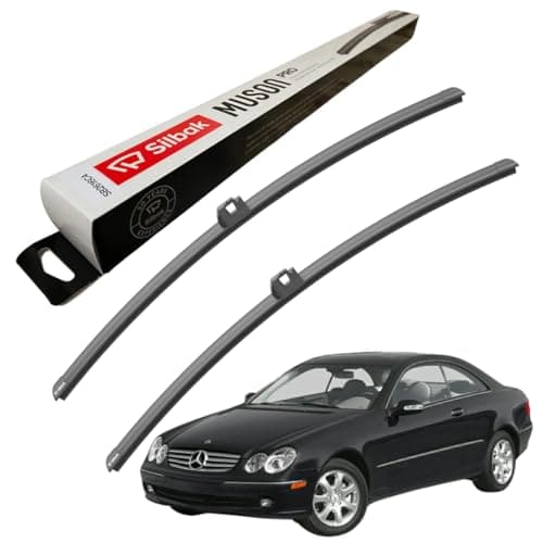 Image of Silbak Windscreen Wipers, fits for MERCEDES-BENZ CLK-CLASS (COUPE) (08/2001-04/2009) Front Wiper Blades, 550mm/550mm
