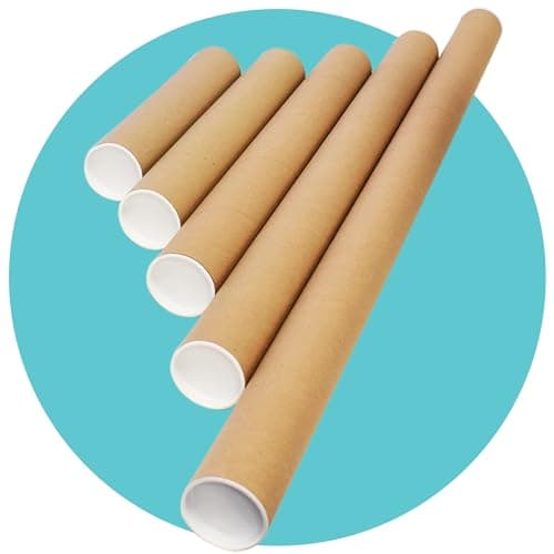 Image of Triplast 2 x A3 Postal Tubes with End Caps (330x50mm | 13x2inch) - Cardboard Tube Mailers for Packing, Storing & Shipping Posters, Charts, Blueprints, Maps, Artwork & Other Rolled Documents
