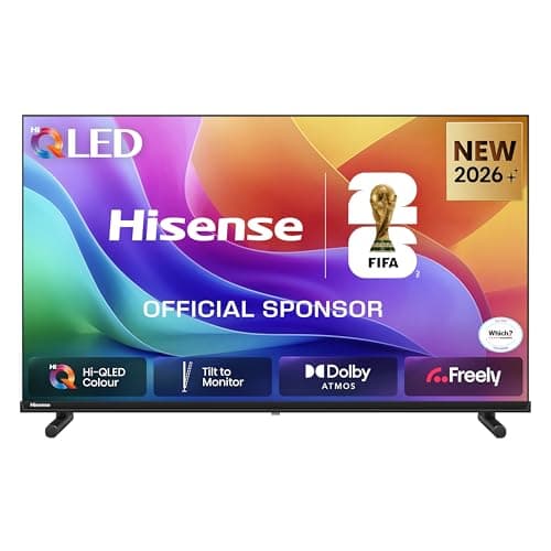 Image of Hisense 32" 32A5STUK QLED Full HD Smart TV with Freely, Netflix, Disney+ and YouTube - Hi-QLED Colour, Dolby Atmos, Tilt to Monitor, FHD Resolution, Noise Reduction, High Contrast, Game Mode