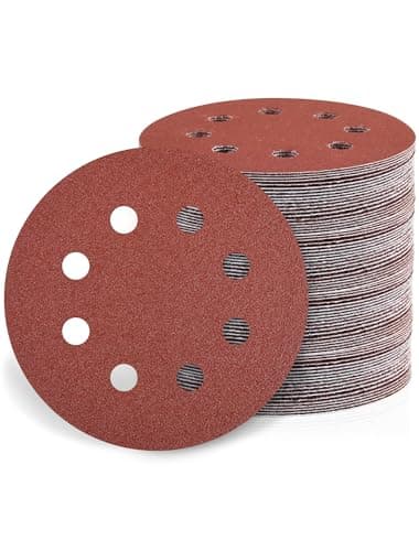 Image of 115mm Sanding Discs 40/80/120/240 Grit Sandpaper, 80Pcs 4.5 Inch Hook and Loop Sanding Pads 8 Holes Sander Disc for Random Orbital Sander