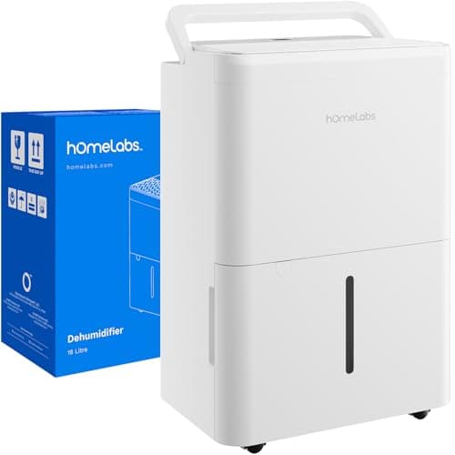 Image of hOmeLabs 16L Dehumidifier – Quiet 39dB, 1.5L Tank, 100cm Drain Hose, Auto Defrost, Timer, Continuous Drain – Portable Moisture Remover for Bedroom, Bathroom, Laundry, Home, Basement