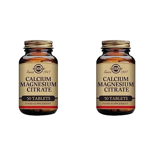 Image of Solgar Calcium Magnesium Citrate Tablets - Pack of 100 - Supports Muscle and Nervous System - for Energy Release and Reduces Tiredness - Vegan, Gluten Free and Kosher