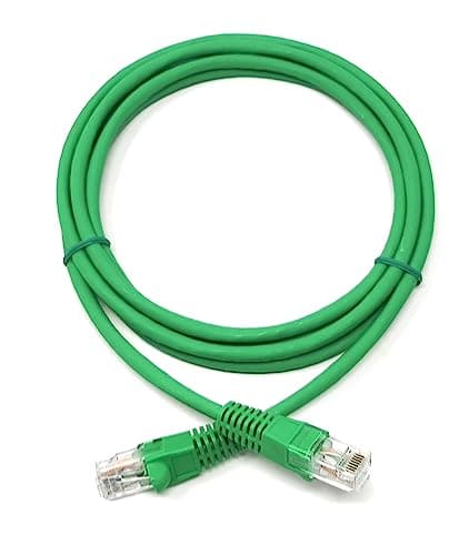 Image of Cat6 RJ45 (UTP) Connector Ethernet Cable, LSZH Snagless Patch 24AWG Bare Copper Cores Lead for Internet, Data Transfer, Router, Modem, CCTV, Smart TV, PC, Laptop (1.5m, Green)