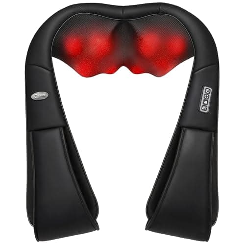 Image of Neck Massager, Deep Tissue 3D Kneading, Back Massager with Heat for Neck Pain, Shiatsu Massager for Neck, Back, Shoulder, Foot and Leg, at Home and Car, Gifts for Men and Women (Black)