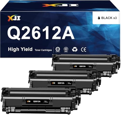 Image of XJI Q2612A 12A Toner Cartridge Compatible for HP 12A Q2612A Q2612AD for HP LaserJet 1010 1015 1012 1018 1020 1022 1022n 1022NW 3015 3030 3050 3052 3055 M1005 M1319 M1319F Printer (3 Black)