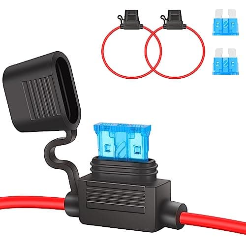 Image of JatilEr 16AWG Inline Fuse Holder 12v 2 Pcs, Blade Waterproof Fuse Holder Copper Wire with 15A Standard Fuses for Car/Truck/Motorcycle/Boat