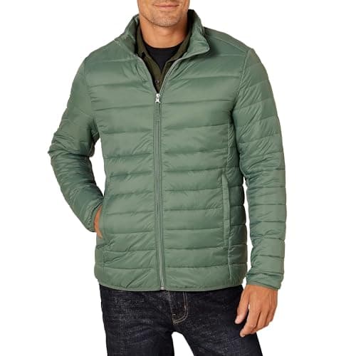 Image of Amazon Essentials Men's Packable Lightweight Water-Resistant Puffer Jacket (Available in Big & Tall), Spruce Green, M