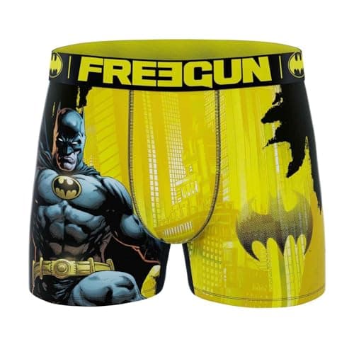 Image of FREEGUN DC Comics Batman Gotham City Men's Boxer Shorts, Batman Yellow DC24, L