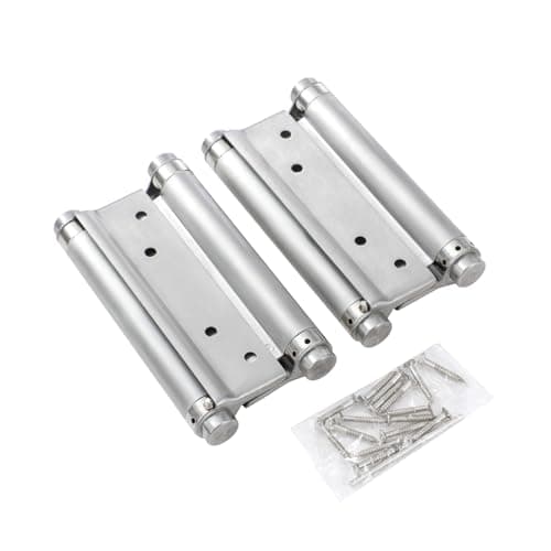Image of KATSU Double Action Spring Hinges 6" 150mm, 1 Pair with Screws Stainless Steel Dual Swinging Door Hinges for Saloon Cafe Kitchen Internal and External Doors 54611060