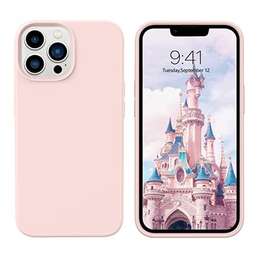 Image of DUEDUE Silicone Case for iPhone 13 Pro Max, Ultra Slim Fit Liquid Silicone Gel Cover with Full Body Protection, Anti-Scratch Shockproof Silicone Case for iPhone 13 Pro Max 6.7", Pink
