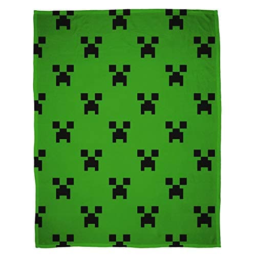 Image of Character World Creeper Emerald Minecraft Fleece Blanket