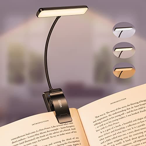 Image of Gritin 19 LED Book Light, Reading Light Book Lamp for Reading at Night with Memory Function, 3 Eye-Protecting Modes -Stepless Dimming, Long Battery Life, 360° Flexible Lamp for Bed,Tablet