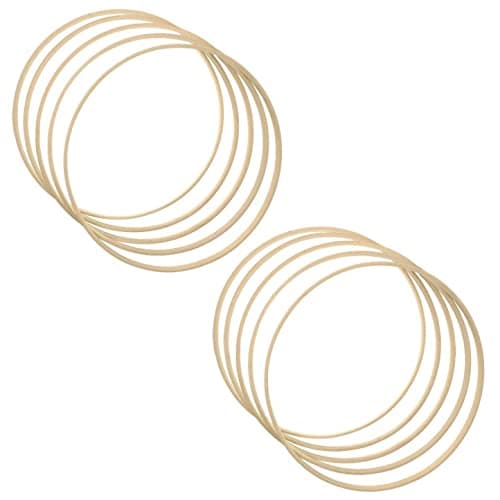 Image of JZK 10 x Large Bamboo Hoop 30cm Wooden Hoops for Macrame Craft, 12 inch Wooden Dream Catcher Hoops, Floral Wreath Ring, wall Hanging Craft Wood Ring