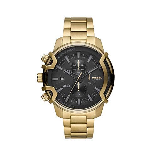 Image of Diesel Watch for Men Griffed, Quartz Chronograph Movement, 48 mm Gold Stainless Steel Case with a Stainless Steel Strap, DZ4522