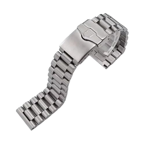 Image of ROUHO Stainless Steel Men's Watch Strap Adjustable Folding Clasp Chain Metal Watch Bracelet for TAG Heuer Carrera Aquaracer 3000 Monaco-22mm