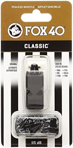 Image of Carta Sport Unisex Fox 40 Referee's Wrist Straps Whistle, Black, F S UK