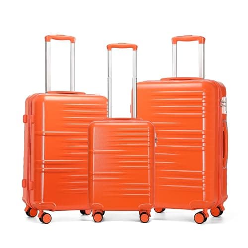 Image of British Traveller 3Pcs Suitcase Set with 4 Spinner Wheels TSA Lock 20" 24" 28" Travel Trolley Case