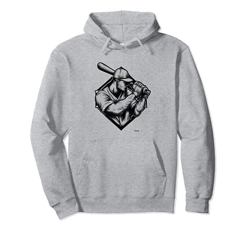 Image of BASEBALL BATTER WITH CAP WAITING TO HIT A HOME RUN Pullover Hoodie