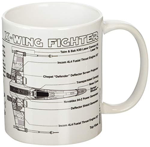 Image of Star Wars Pyramid International " (X-Wing Fighter Sketch)" Official Boxed Ceramic Coffee/Tea Mug, Multi-Colour, 11 oz/315 ml