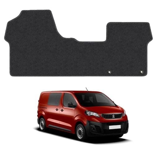 Image of Peugeot Expert (2016+) Rubber Van Mats Accessories Tailored Fit Compatible Accessory Waterproof Protection Non-Slip Car Floor Mats 3mm Thick Full Coverage Durable Coverage with Clips