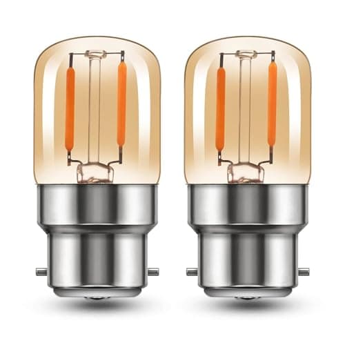 Image of EASYIVY B22 Pygmy Bayonet LED Light Bulbs, 2W Bayonet Cap BC LED Night Light Bulb 15W Bulb Replacement, Warm White 2700K Amber B22 Pygmy Bulbs 240V for Sewing Machine/Appliance Lamps, 2-Pack