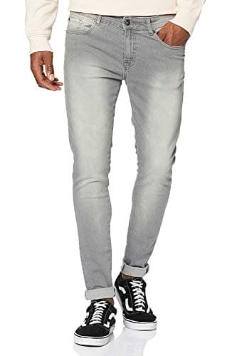 Image of ENZO Mens Super Skinny Slim Fit Stretch Denim Retro Jeans Pants EZ326 Grey 34S