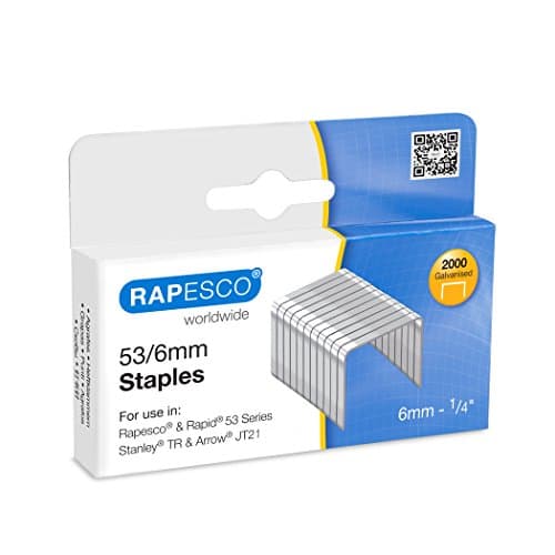 Image of Rapesco 0751 Type 53/6 mm Galvanised Tacker Staples, Pack of 2000