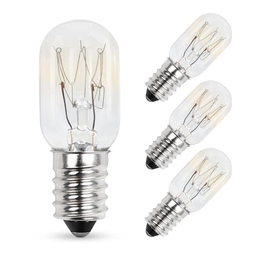 Image of Comyan 15W E14 Screw Salt Lamp Bulbs 230V, T20 Fridge Light Bulbs 2700K Warm White SES Machine Bulbs, Pygmy Bulb 15W Mini Wax Warmer Light Bulb Dimmable - 4Pack