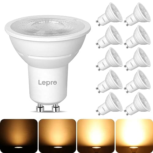 Image of Lepro GU10 LED Bulbs Dimmable, Warm White 2700K, 4.5W 345lm, 50W Halogen Spotlight Bulb Equivalent, 38° Narrow Beam, Energy Saving GU10 LED Light Bulbs, Pack of 10