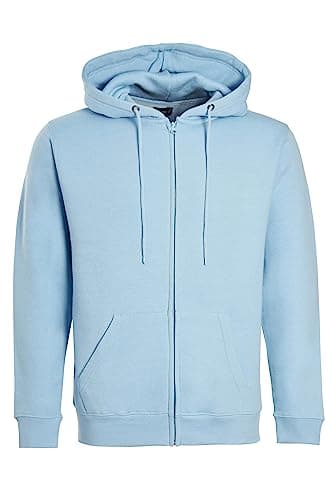 Image of imporio 11® Women Ladies Plain Oversized Hoodie Top With Zip Hoodies Sweatshirt Top Jumper Fleece Jacket Hoodies UK 8-20 (M UK 12-14, Sky Blue)