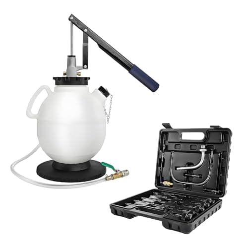 Image of BREEZENEST 7.5L Manual Transmission Filling Pump Kit with 15 Adapters, ATF Oil Dispenser & Fluid Exchange System, Hand Operated Gearbox Oil Filler Tool for Car Maintenance