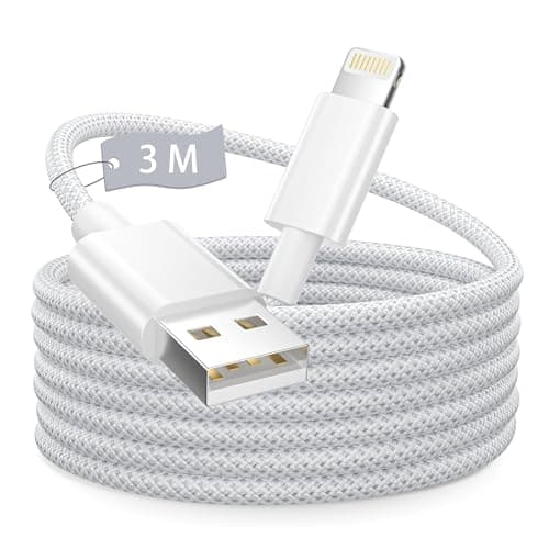 Image of iPhone Charger Cable 3m/10FT, Apple MFi Certified USB to Lightning Cable Fast Charge iPhone Charging cable Nylon Braid Lightning Charger cable Lead Wire for iPhone 14 13 12 11 Pro X SE 8 7 6 Plus,iPad