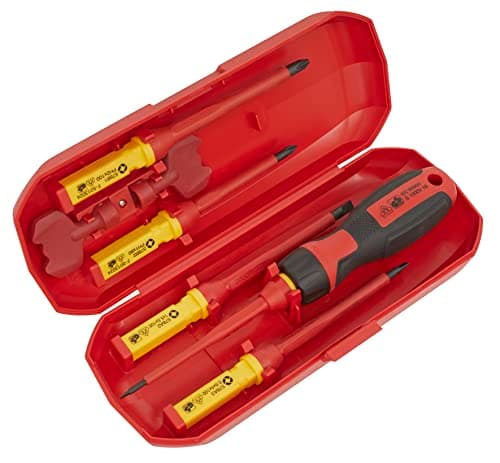 Image of Sealey Interchangeable Screwdriver Set, 8pc - VDE Approved - AK61280
